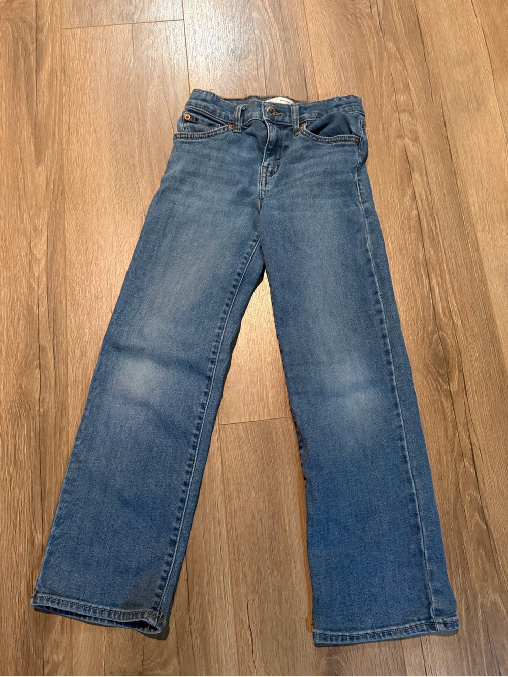 Levi’s Girls Wide Leg Denim Jean Jeans Flare Mid Rise Adjustable Waist Blue 8